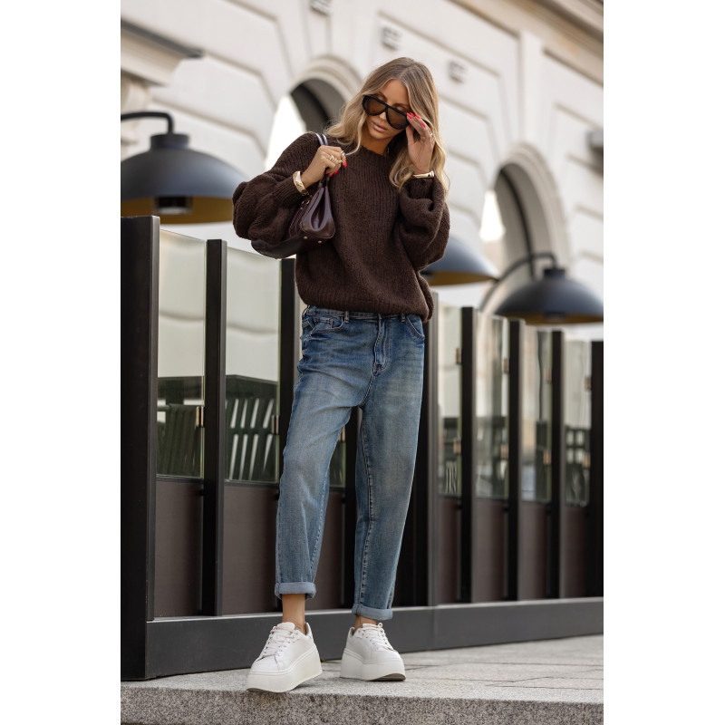 SWETER Z BUFIASTYMI RĘKAWAMI