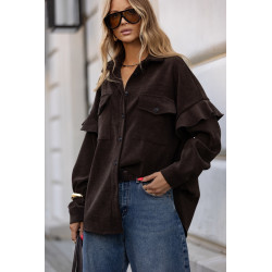 SZTUKSOWA KOSZULA Z FALBANAMI