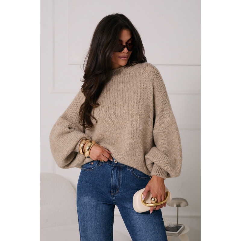 SWETER Z BUFIASTYMI RĘKAWAMI