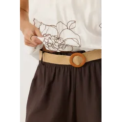 Szorty z paskiem w stylu boho