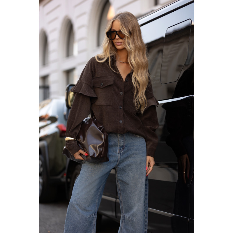 SZTUKSOWA KOSZULA Z FALBANAMI