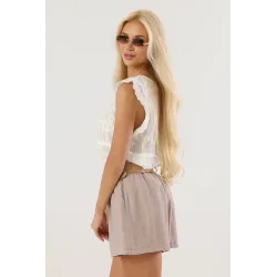 Bluzka boho z haftem i falbankami