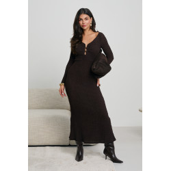 KARBOWANA SUKIENKA MAXI ZE ZŁOTYMI DETALAMI