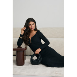 KARBOWANA SUKIENKA MAXI ZE ZŁOTYMI DETALAMI