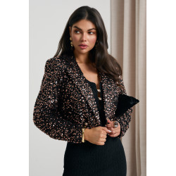 CEKINOWA MARYNARKA Z PODUSZKAMI NA RAMIONACH