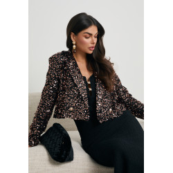 CEKINOWA MARYNARKA Z PODUSZKAMI NA RAMIONACH