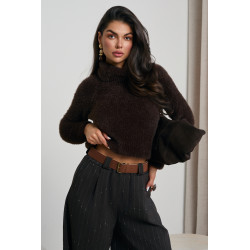 SWETER Z GOLFEM O FUTERKOWEJ FAKTURZE