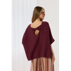 Bluzka oversize z ozdobną kokardą na plecach