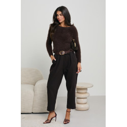 SPODNIE O PROSTYM KROJU Z PASKIEM