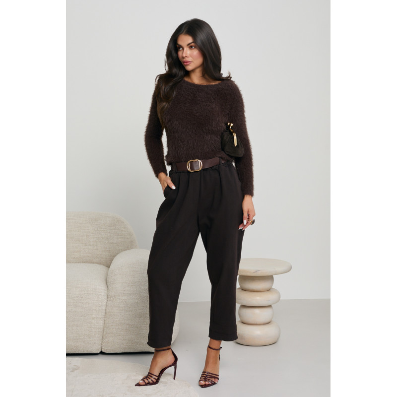 SPODNIE O PROSTYM KROJU Z PASKIEM