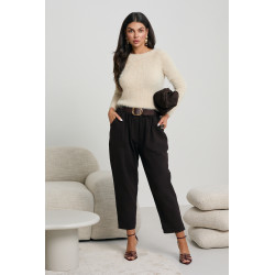 SPODNIE O PROSTYM KROJU Z PASKIEM