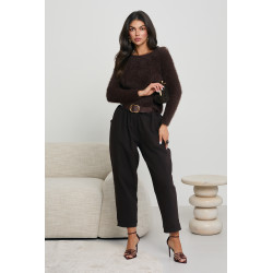 SPODNIE O PROSTYM KROJU Z PASKIEM