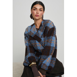 PŁASZCZ W KRATĘ O KIMONOWYM KROJU