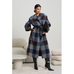 PŁASZCZ W KRATĘ O KIMONOWYM KROJU