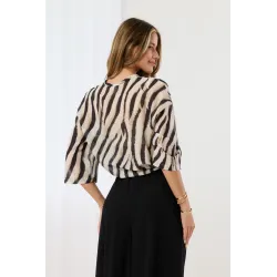 Wzorzysta koszula oversize we wzór zebra