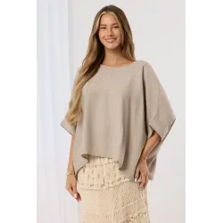 Bluzka oversize z ozdobną kokardą na plecach