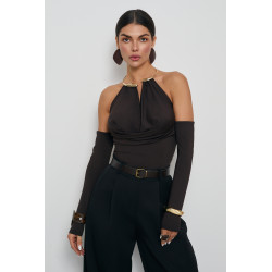 BODY HALTER Z NASZYJNIKIEM I ODKRYTYMI RAMIONAMI