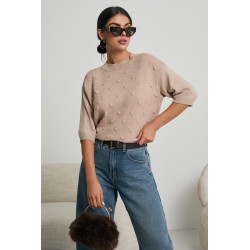 DZIANINOWY SWETER Z WZOREM BUBBLE