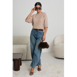 DZIANINOWY SWETER Z WZOREM BUBBLE