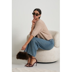 DZIANINOWY SWETER Z WZOREM BUBBLE