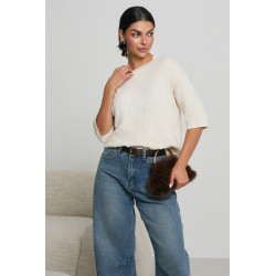 DZIANINOWY SWETER Z WZOREM BUBBLE