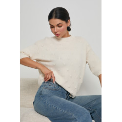 DZIANINOWY SWETER Z WZOREM BUBBLE