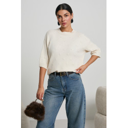 DZIANINOWY SWETER Z WZOREM BUBBLE