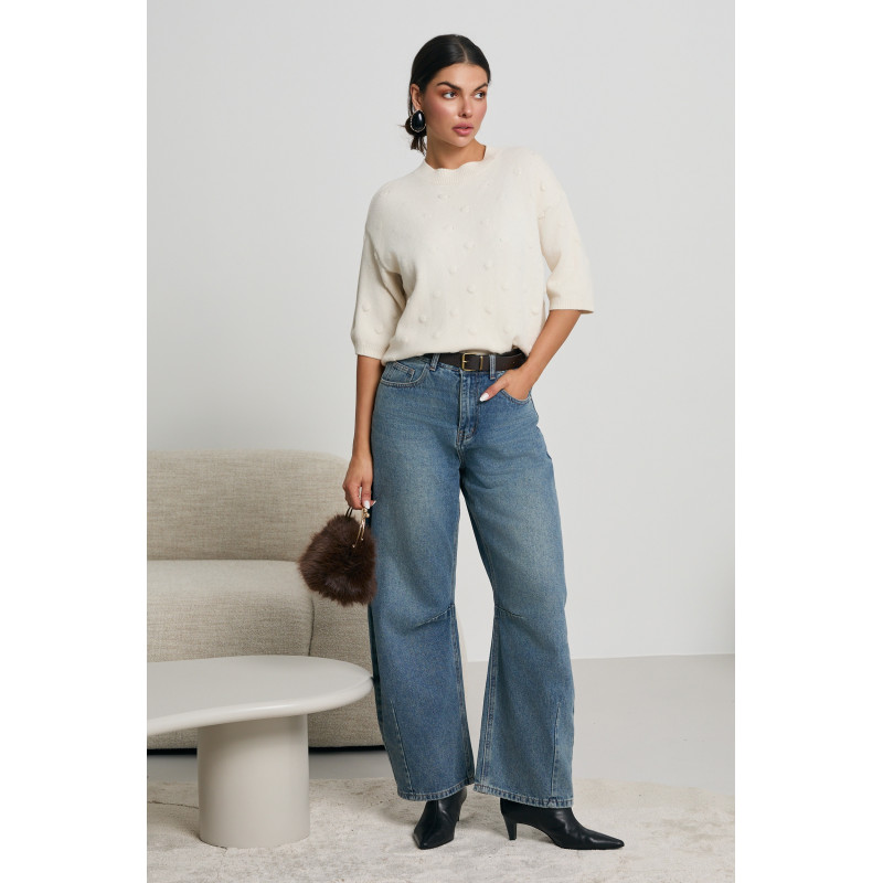 DZIANINOWY SWETER Z WZOREM BUBBLE