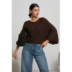 OVERIZOWY SWETER Z WIĄZANIEM NA PLECACH