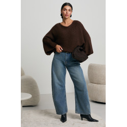 OVERIZOWY SWETER Z WIĄZANIEM NA PLECACH