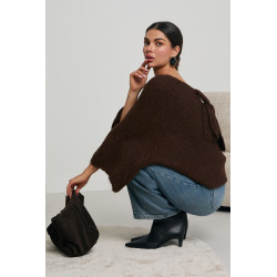 OVERIZOWY SWETER Z WIĄZANIEM NA PLECACH