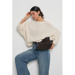 OVERIZOWY SWETER Z WIĄZANIEM NA PLECACH