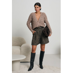 SZORTY W JODEŁKĘ Z CEKINAMI I PASKIEM