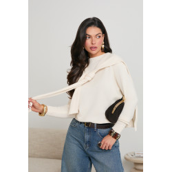 SWETER Z DODATKOWĄ WARSTWĄ W FORMIE NARZUTKI