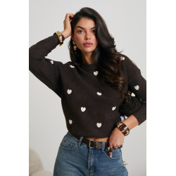 SWETER Z WISKOZY W SERCA