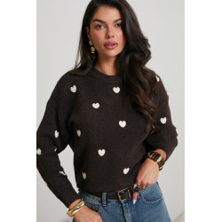 SWETER Z WISKOZY W SERCA