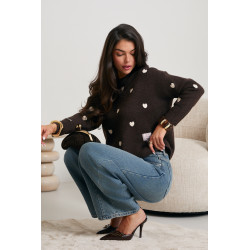 SWETER Z WISKOZY W SERCA