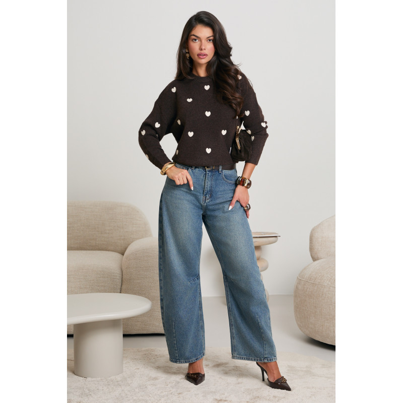 SWETER Z WISKOZY W SERCA