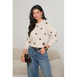 SWETER Z WISKOZY W SERCA