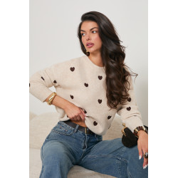 SWETER Z WISKOZY W SERCA