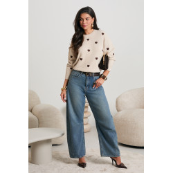 SWETER Z WISKOZY W SERCA