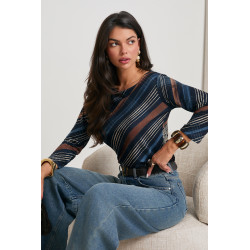 BLUZKA Z PRINTEM W PASKI