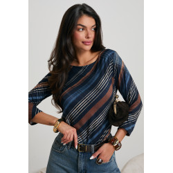 BLUZKA Z PRINTEM W PASKI