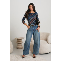 BLUZKA Z PRINTEM W PASKI