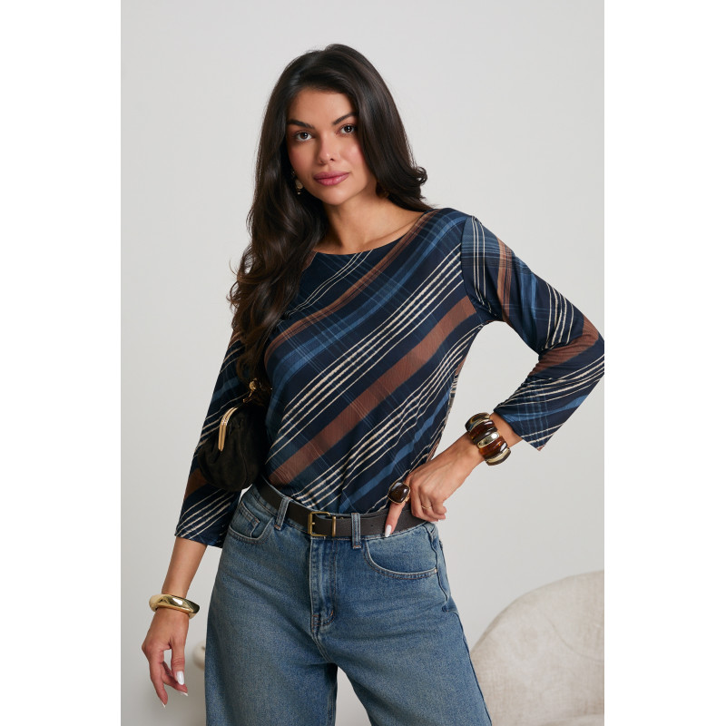 BLUZKA Z PRINTEM W PASKI