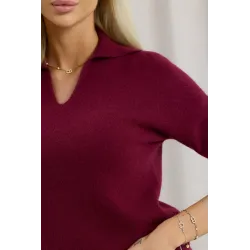 Sweter z krótkim rękawem i kołnierzykiem typu polo