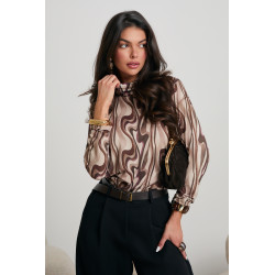 BLUZKA Z ABSTRAKCYNYM WZOREM I GOLFEM