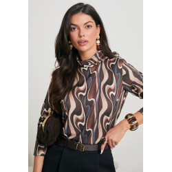 BLUZKA Z ABSTRAKCYNYM WZOREM I GOLFEM