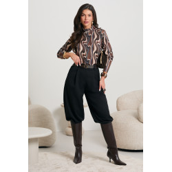 BLUZKA Z ABSTRAKCYNYM WZOREM I GOLFEM