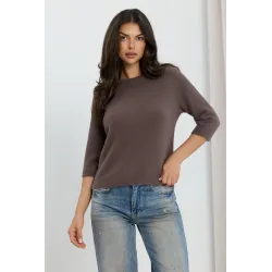 Dzianinowy sweter z rękawem 3/4